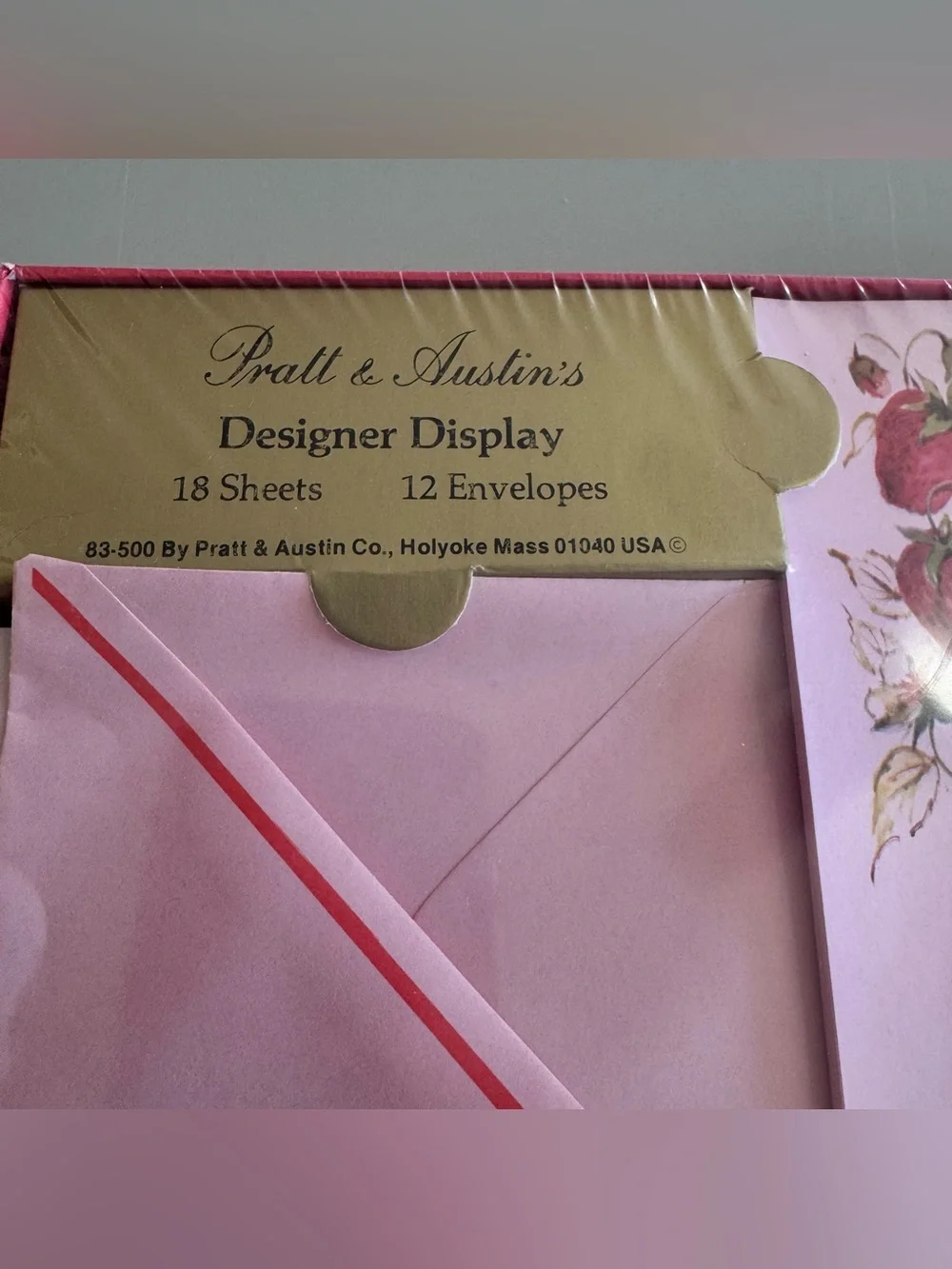 Vintage Strawberry stationary Pratt & Austin's